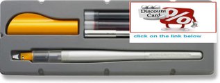 Best Deals Pilot Pen Parallel Pen 2-Color Calligraphy Pen Set with Red and Blue Ink Cartridges 2.4MM Nib 90051 Review