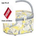 Best Deals Prym Consumer USA Oval Sewing Basket Silver and Yellow Review