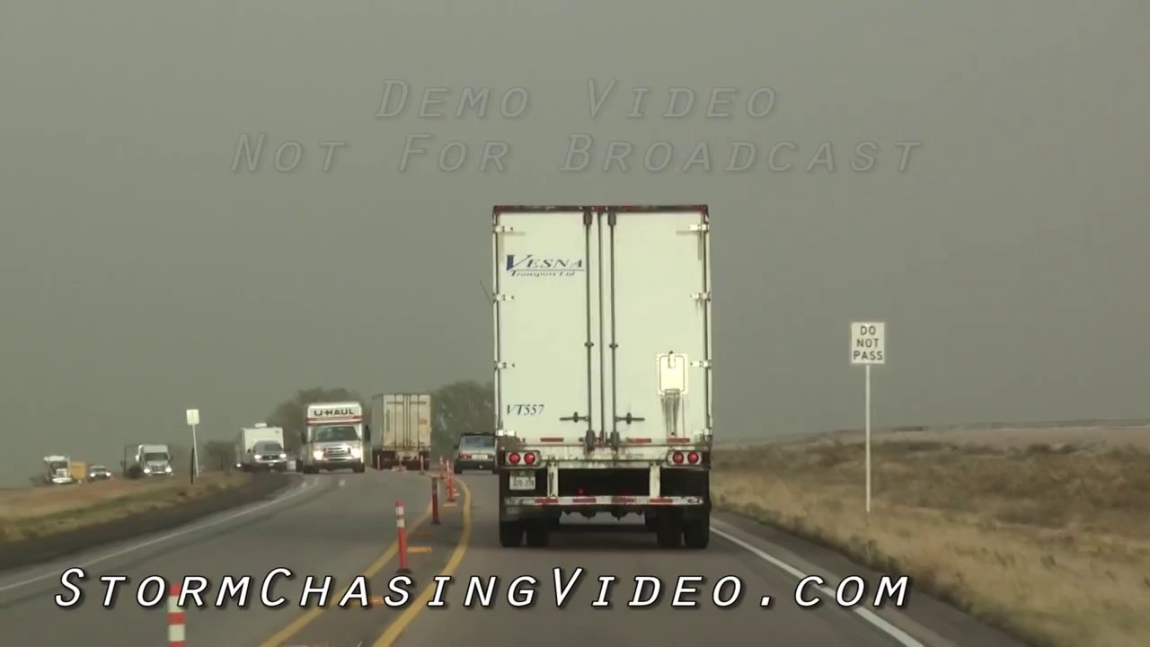 A truck in heavily wind -  Strange Windy Video