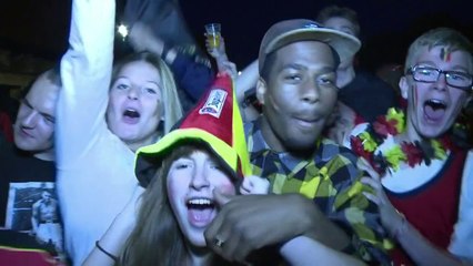 Mondial: la joie des supporters belges à Bruxelles