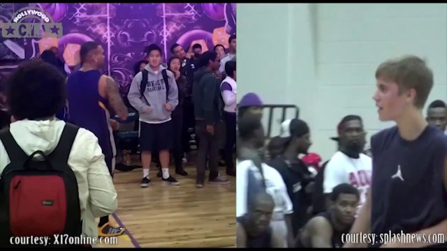 Justin Bieber and Chris Brown Face Each Other In Friendly Basketball Match - BET 2014 Experience