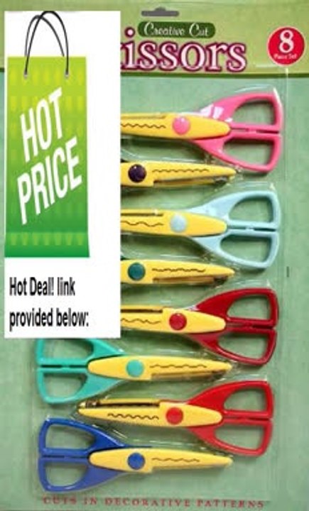 Best Deals 8 Paper Edger Scissors Cut Decorative Patterns in Paper & Cardstock! Great for Teachers Crafts Scrapbooking & More! Review