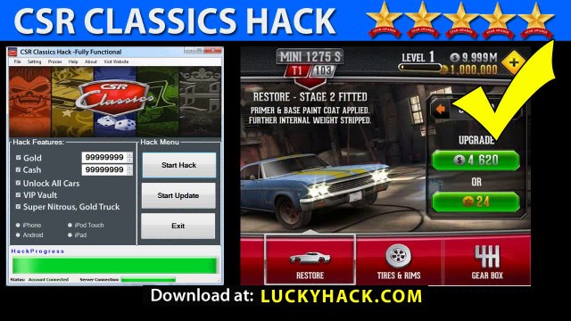 CSR Classics Cheat 2014 Gold, Coins, Nitrous - Cydia - Best Version CSR Classics Coins Hack