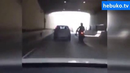 arabaya tekme atan motorcunun hazin sonu