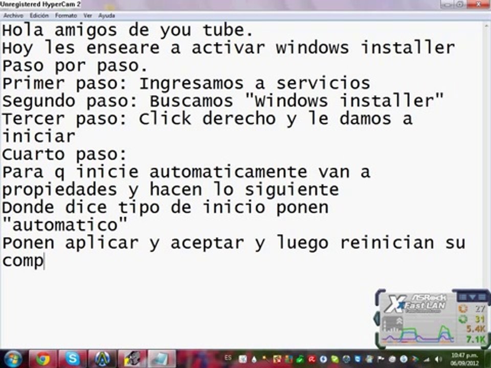 Como activar Windows Installer Windows 7 2012