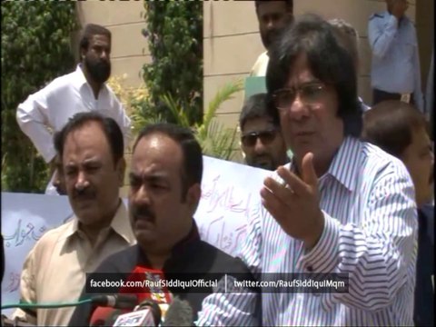 Provincial Minister for Industries & Commerce Expressing Deep Sorrow While Protesting Outside the Sindh Assembly Building on Death of MQM MNA Tahira Asif