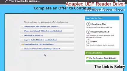 Adaptec UDF Reader Driver Full - Free of Risk Download (2014)
