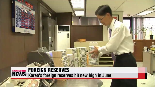 Korea's foreign exchange reserves hits new high in June