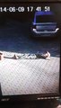 Guy sleeping on the sidewalk, smashed by a car...