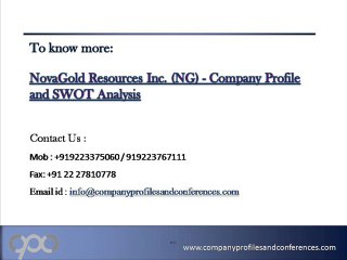NovaGold Resources Inc. (NG) - Company Profile and SWOT Analysis