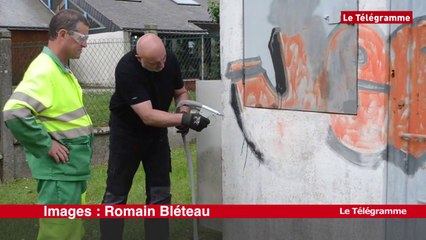 Loudéac. Une aérogommeuse comme réponse aux tags