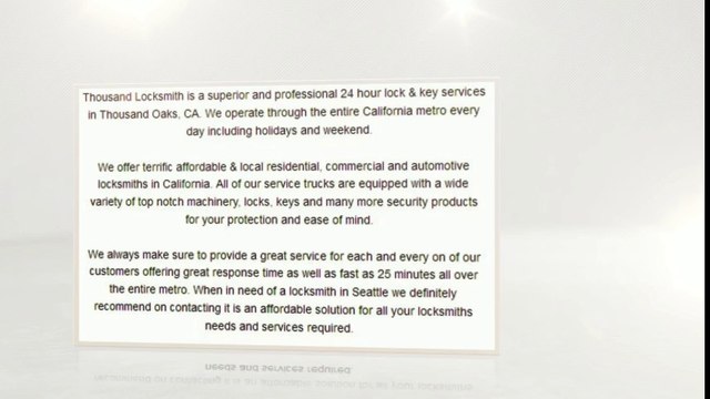 Locksmith in Thousand Oaks, CA - (803) 633-1036 24/7 Locksmiths in Thousand Oaks 91362