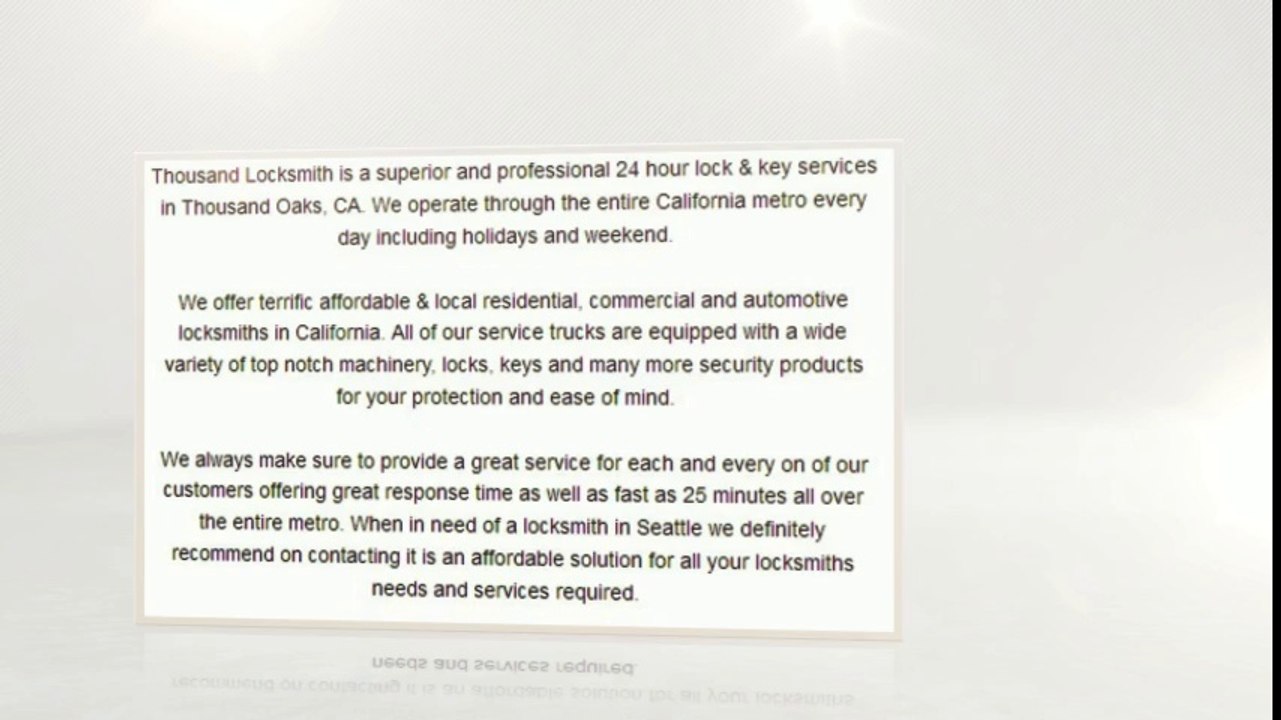 Locksmith in Thousand Oaks, CA - (803) 633-1036 24/7 Locksmiths in Thousand Oaks 91362