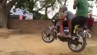 Funny drive of motorcycle
