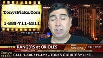 MLB Pick Prediction Baltimore Orioles vs. Texas Rangers Odds Preview 7-3-2014