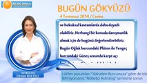 TERAZİ Burcu, GÜNLÜK Astroloji Yorumu,4 TEMMUZ 2014, Astrolog DEMET BALTACI Bilinç Okulu