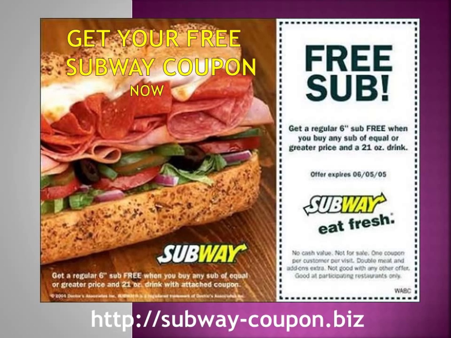 Subway - Buy 1, get 1 FREE is just the beginning. See all the coupons here