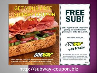 Subway Coupon FREE - Subway Printable Coupons