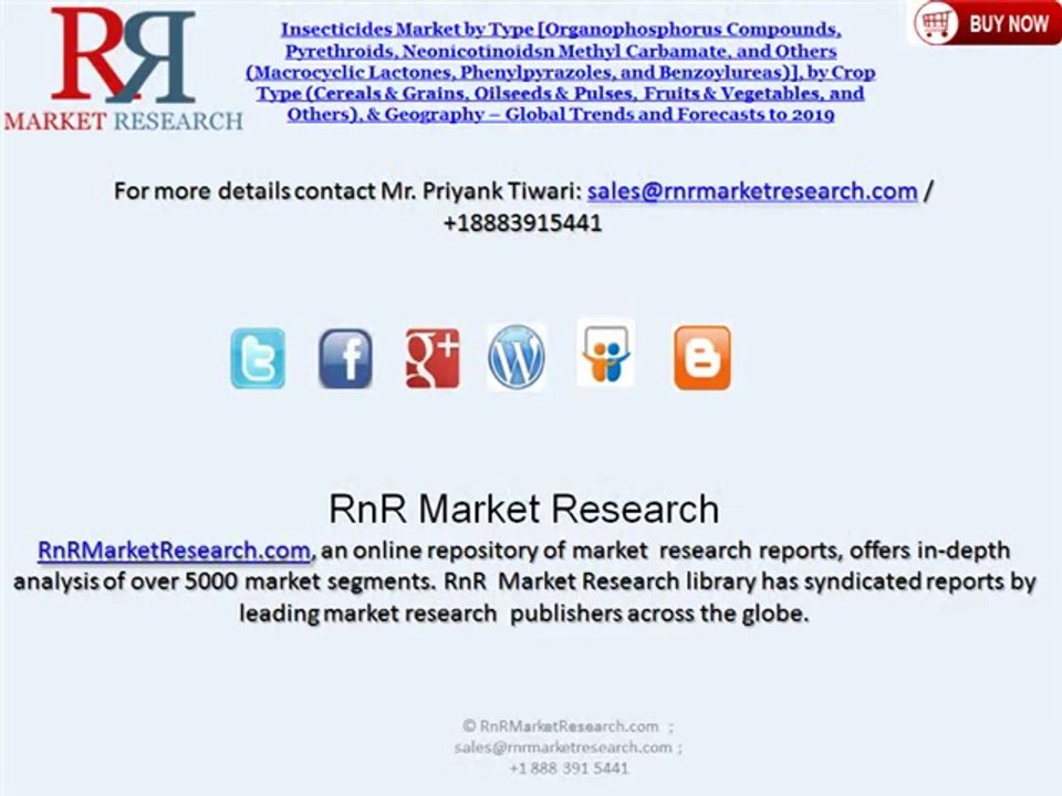 Global Insecticides Industry Analysis to 2014 & 2019 Forecasts