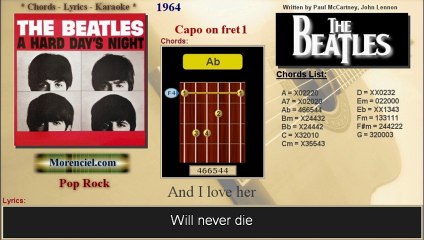 The Beatles - And I love her (Karaoke, no vocal)