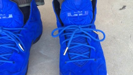 Cheap Lebron James Shoes Free Shipping,Cheap Nike lebron 11 xi ext blue suede on feet
