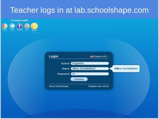 How teachers log into the Schoolshape Language Lab