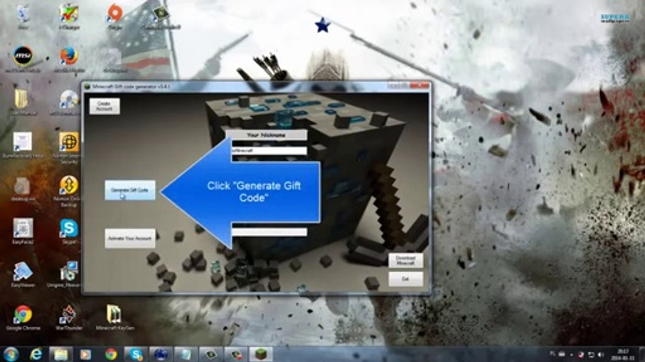 MINECRAFT GIFT CODE GENERATOR [January 2014] 100% FREE [Crack_Premium_Keygen]