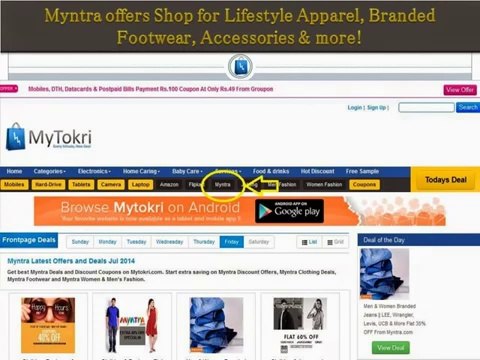 Myntra Shopping 2014: Deals, Discount & Coupons on Clothing & Accessories