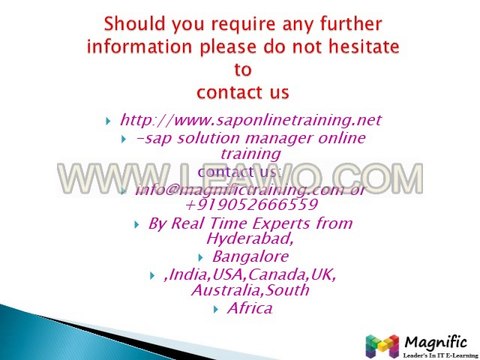 SAP Solution Manager Implementation - SAP Training in south africa and noida_1