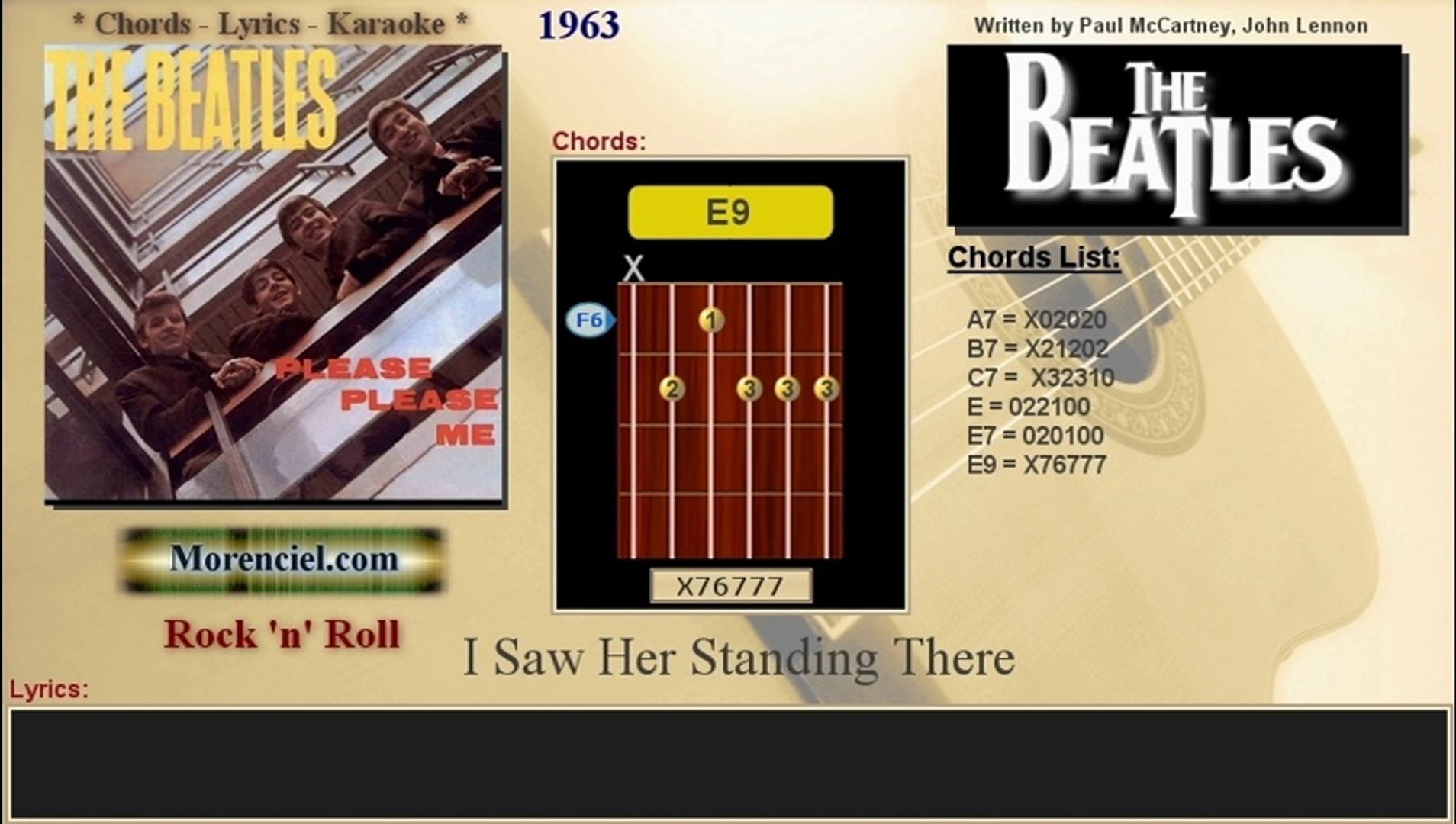 The Beatles I Saw Her Standing There Karaoke No Vocal Video Dailymotion