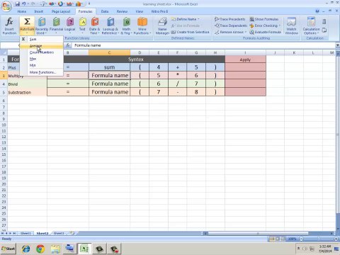 Microsoft Excel Tutorial for Beginners 3 - Formula Syntex