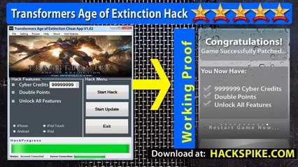 Transformers Age of Extinction Cheat get 99999999 Double Points iPhone - Best Version Transformers Age of Extinction Cyber Credits Hack