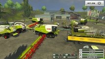 farming simulator 2013 claas land pleins de  claas au boulot (présentation des mods claas)