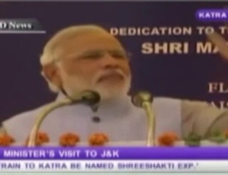 Narendra Modi Prime Minister flags off train from Katra to Mata Vaishno devi