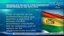 Pdte. Evo busca crecimiento sostenible de Bolivia