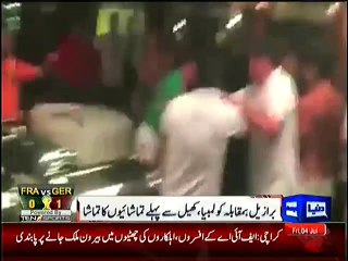 Supporting Crowd Of Brazil And Columbai Fighting In Resturant