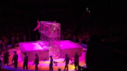 trampoline transparent and glassy wall