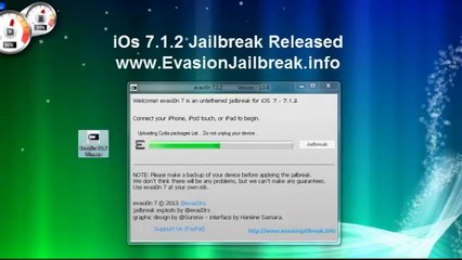 Download Video: Download Links Evasion iOS 7.1.2 jailbreak UNTETHERED for all iPhones iPods iPads