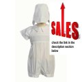 Cheap Deals Boy's Smocked Cotton Christening Baptism Romper with Hat Review