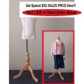 Best Deals Kids 3-4 Years Child Jersey Mannequin Dress Form - Boy or Girl - White with Natural Tripod Base Review