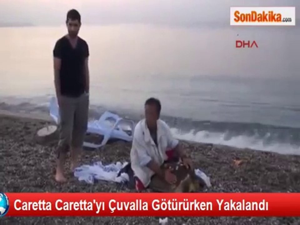Yazık okyanuslardan geldi bu, boğulur :) Mala bağlayan Caretta Caretta hırsızı