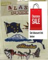 Best Deals Alaska Scrapbooking Craft Stickers 3-d Husky Dog Sled Team Flag Review