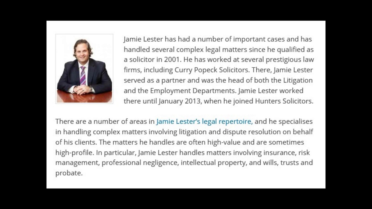 Jamie Lester Solicitor | Professional Insights into Important Areas of Law