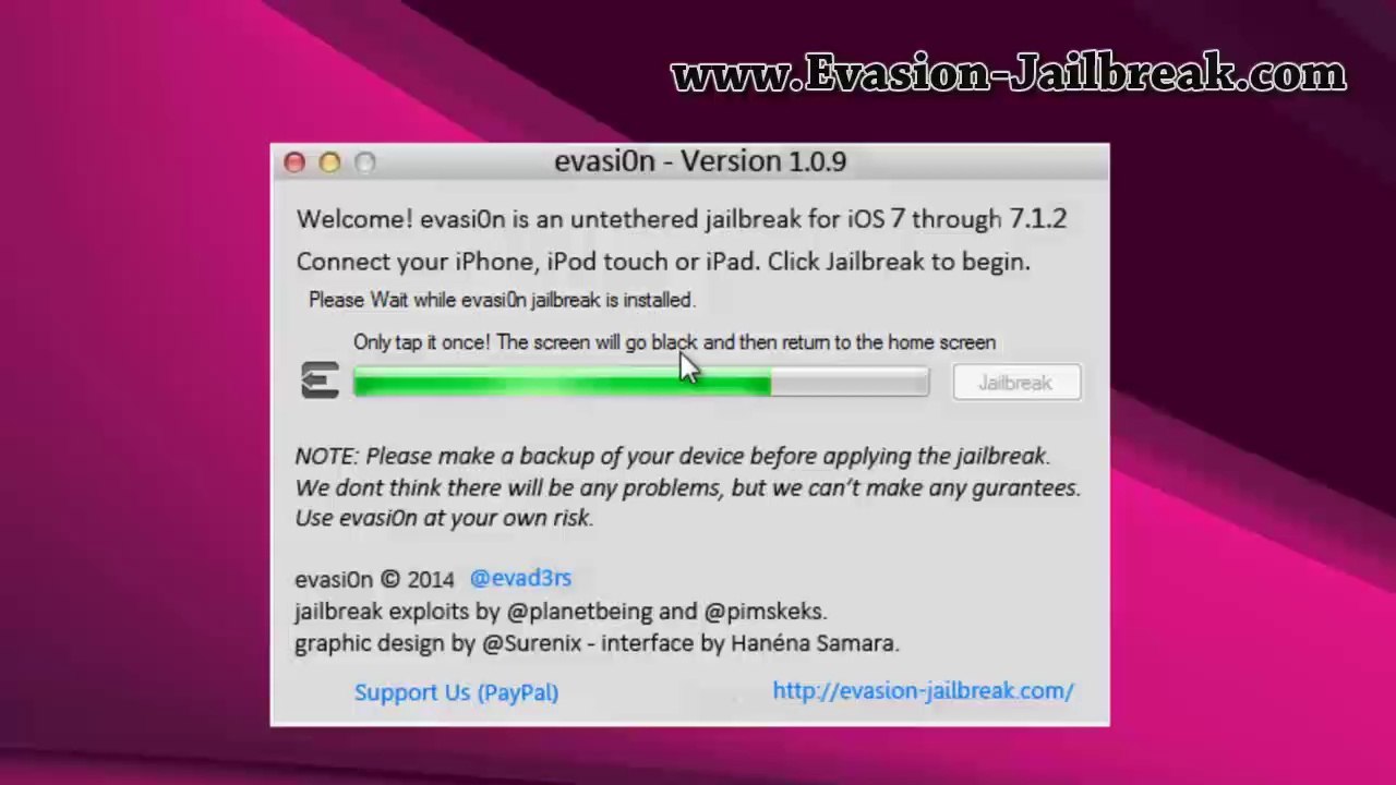 Plein Evasion 1.0.9 iOS 7.1.2 jailbreak untethered Lancement final