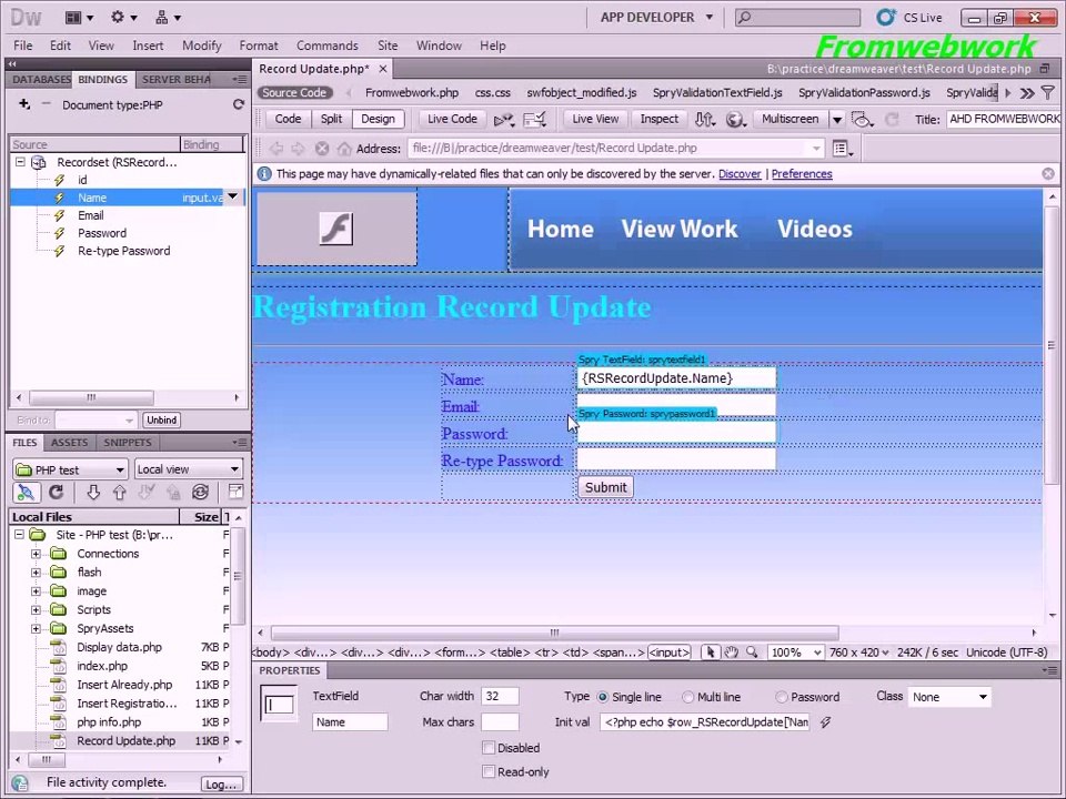 PHP MySQL step 7 Update Form Record