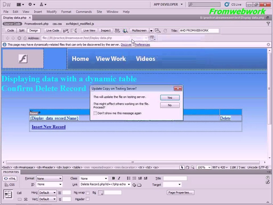 PHP MySQL step 10 Confirm Delete Record
