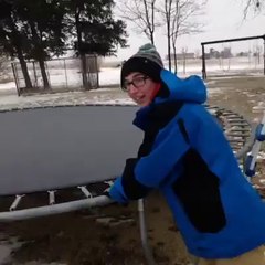 What happens when you jump onto a frozen trampoline