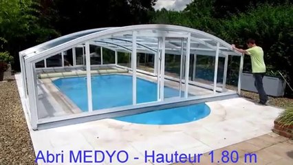 Ouverture d'un abri de piscine mi-haut ARTECH MEDYO