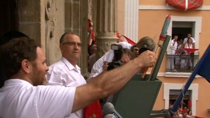 Opening of annual bull-running festival in Pamplona