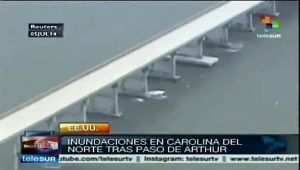 EE.UU.: deja huracán Arthur daños e inundaciones en Carolina del Norte